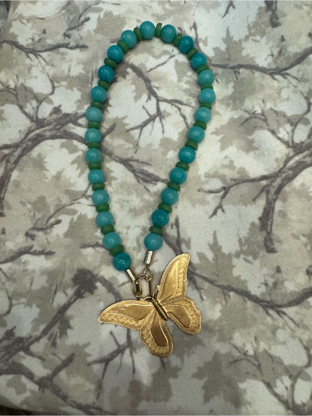 Beaded butterfly necklace
